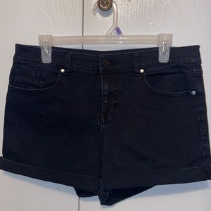Black denim shorts-size 12